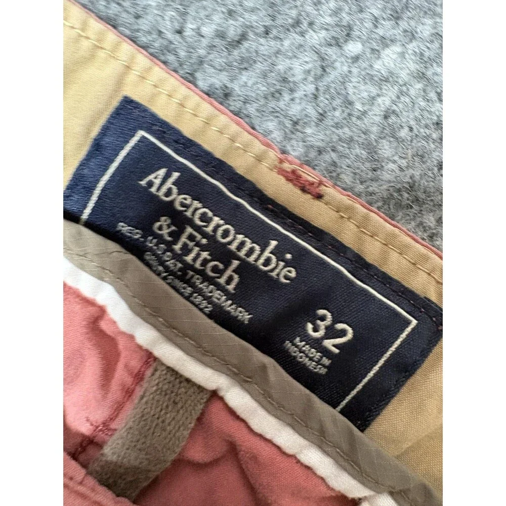 Abercrombie & Fitch Chino Shorts Mens 32 Pink Canvas 7